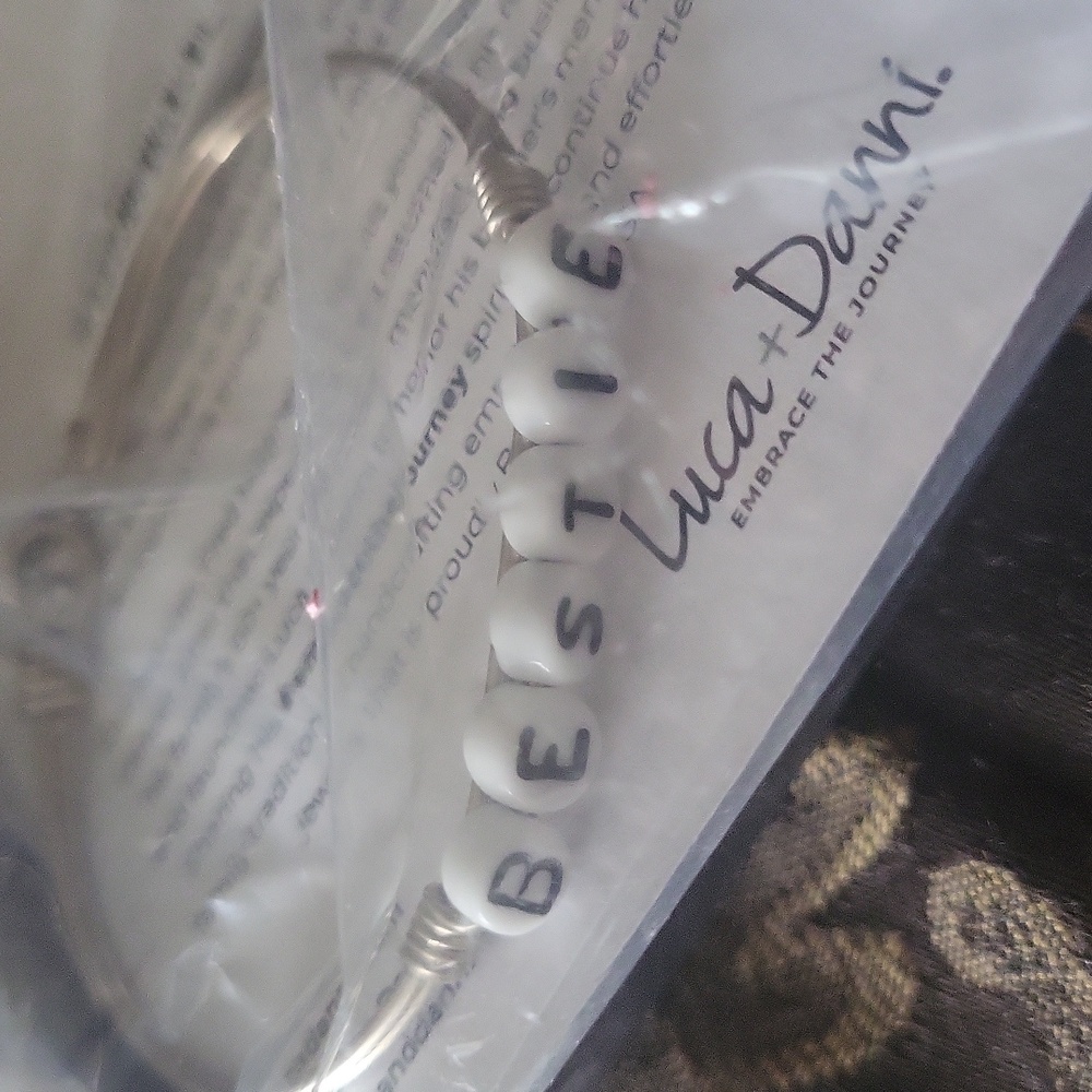 Luca+Danni duo  wrapped new boxed petite size silver words bestie custom made